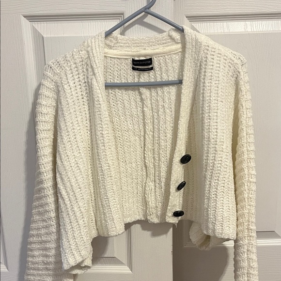 Urban Outfitters Sweaters - Urban Outfitters Cream Button-Up Crop Cardigan